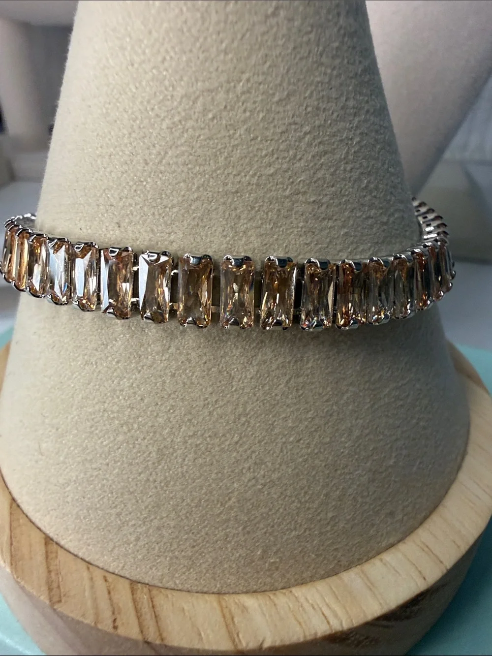 Champagne Baguette Crystal Tennis Bracelet - Women Jewelry